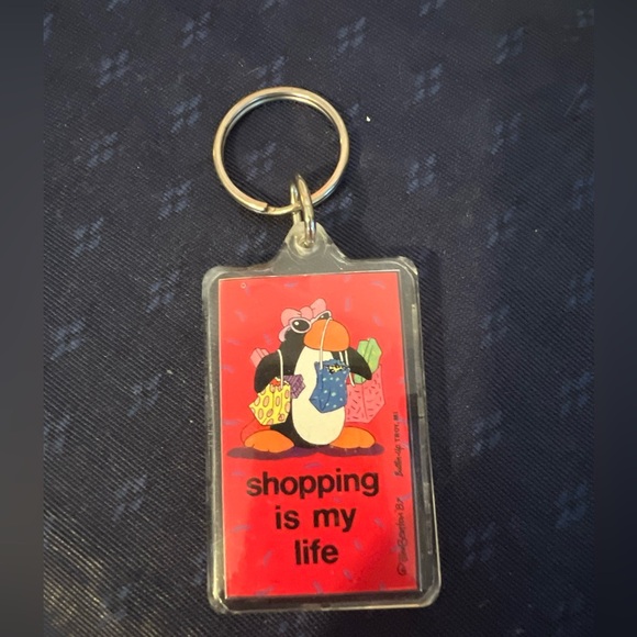 Vintage Jim Benton ‘87 Shopping Is My Life Keychain - Picture 1 of 10